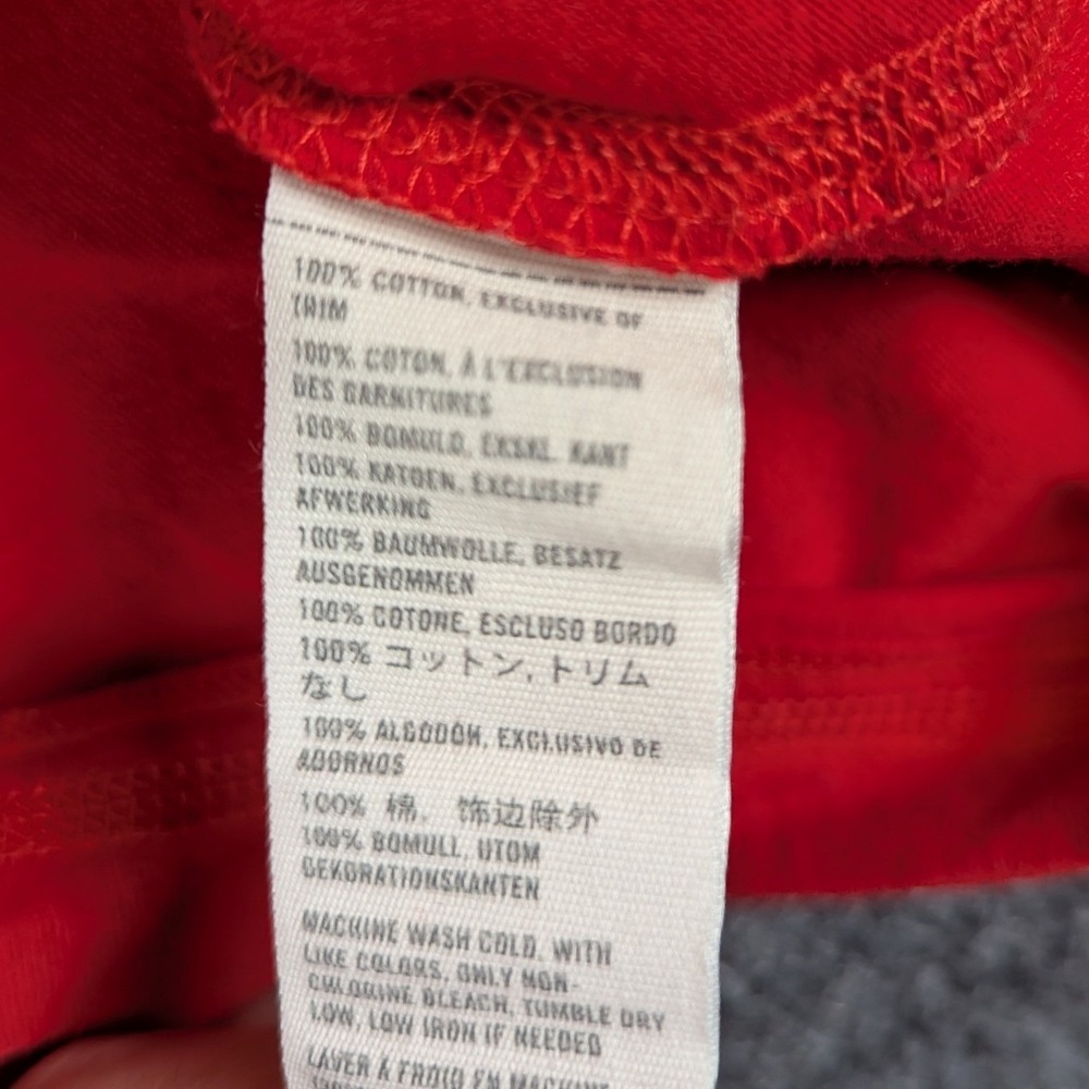 Abercrombie & Fitch Womens Y2K Babydoll V-Neck Long Sleeve Top Red Moose Logo M - Picture 9 of 16